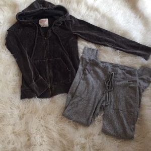 Mossimo Supply Co. Pants - Grey Velvet Hoodie and Grey Lounger Bundle XS/M Mossimo Supply Co. Pants - Grey Velvet Hoodie and Grey Lounger Bundle XS/M